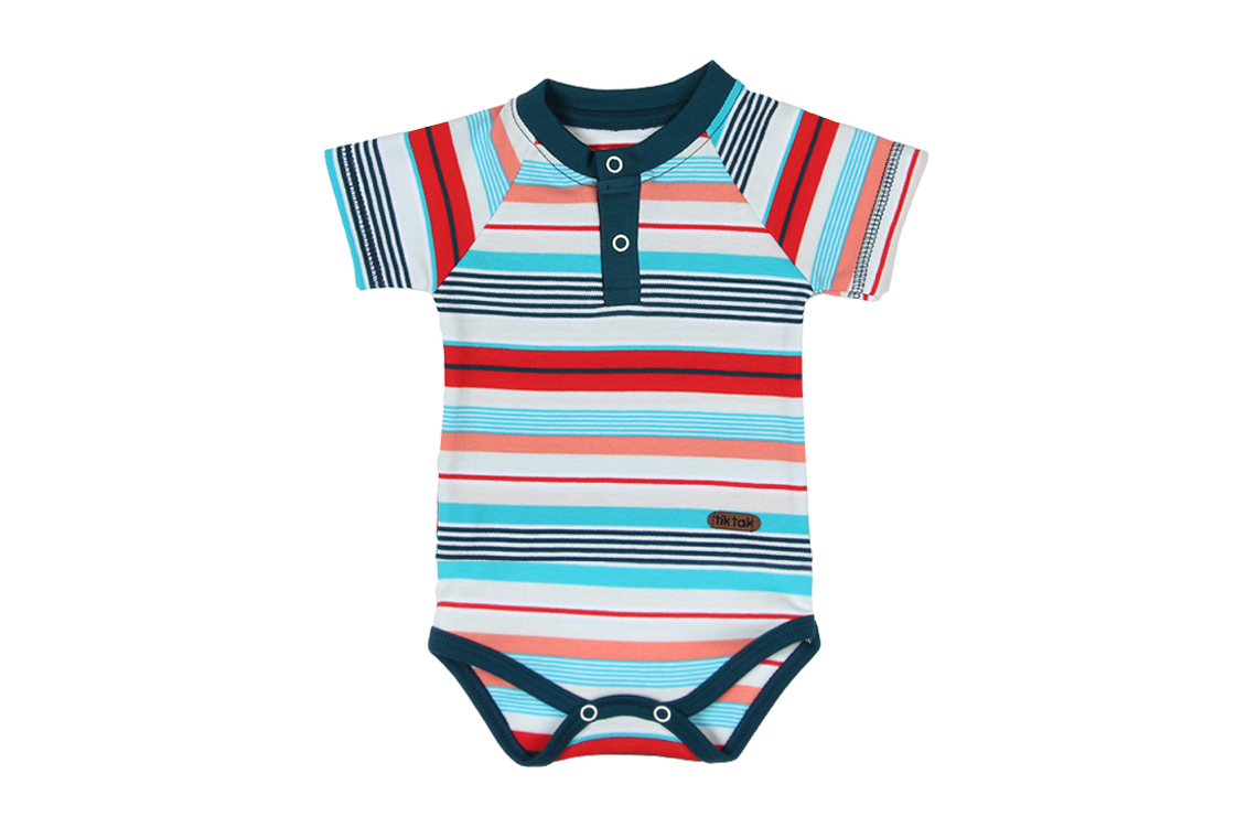 زیر دکمه دار کوتاه راه راه رنگی