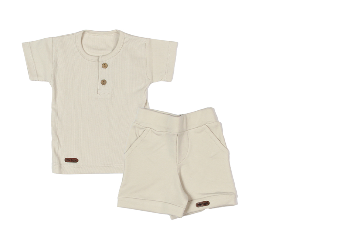 آستین کوتاه و شلوارک S کبریتی استخوانی دخترانه پسرانه